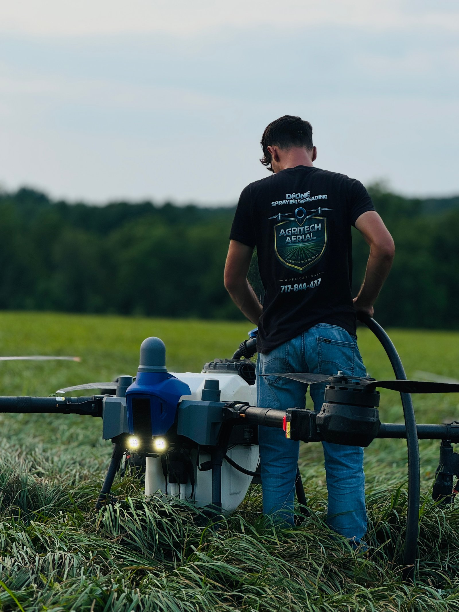Agricultural drone field operation